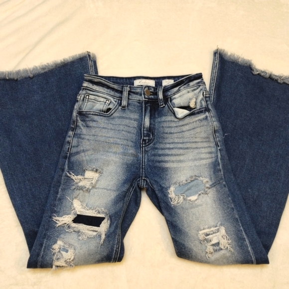 KanCan high rise flare jeans size 24 - Picture 2 of 13
